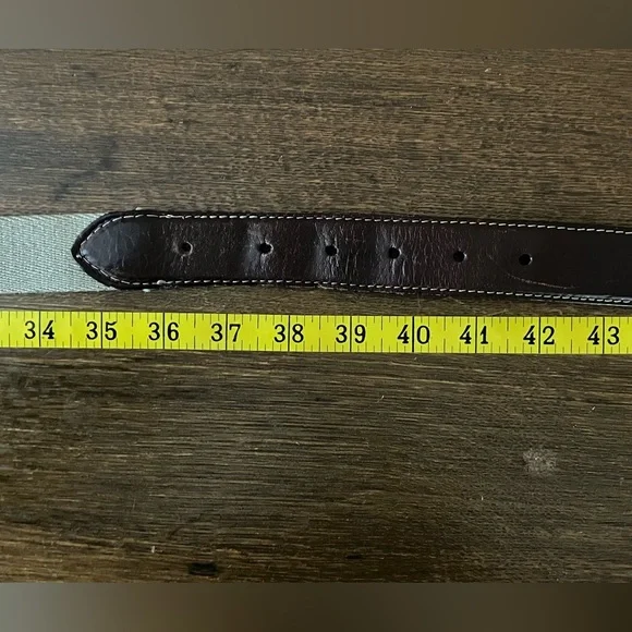 Orvis Leather and Embroidered Canvas Fishing Lure Belt - Picture 5 of 6